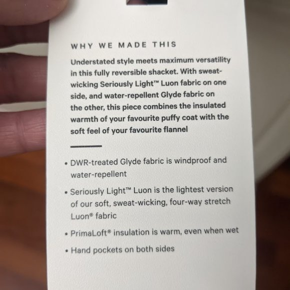 Lululemon Switch Please Shacket New with Tags - Navy Size 6 - Picture 3 of 6